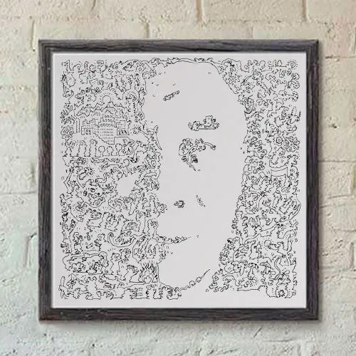 DrawInside Dalaï Lama affiche 30x30 cm portrait carré