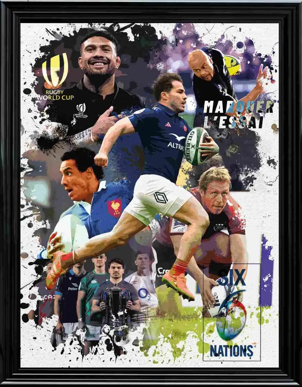 Lacorne Décoration MF19 Rugbymen tableau 60x80 papier épais