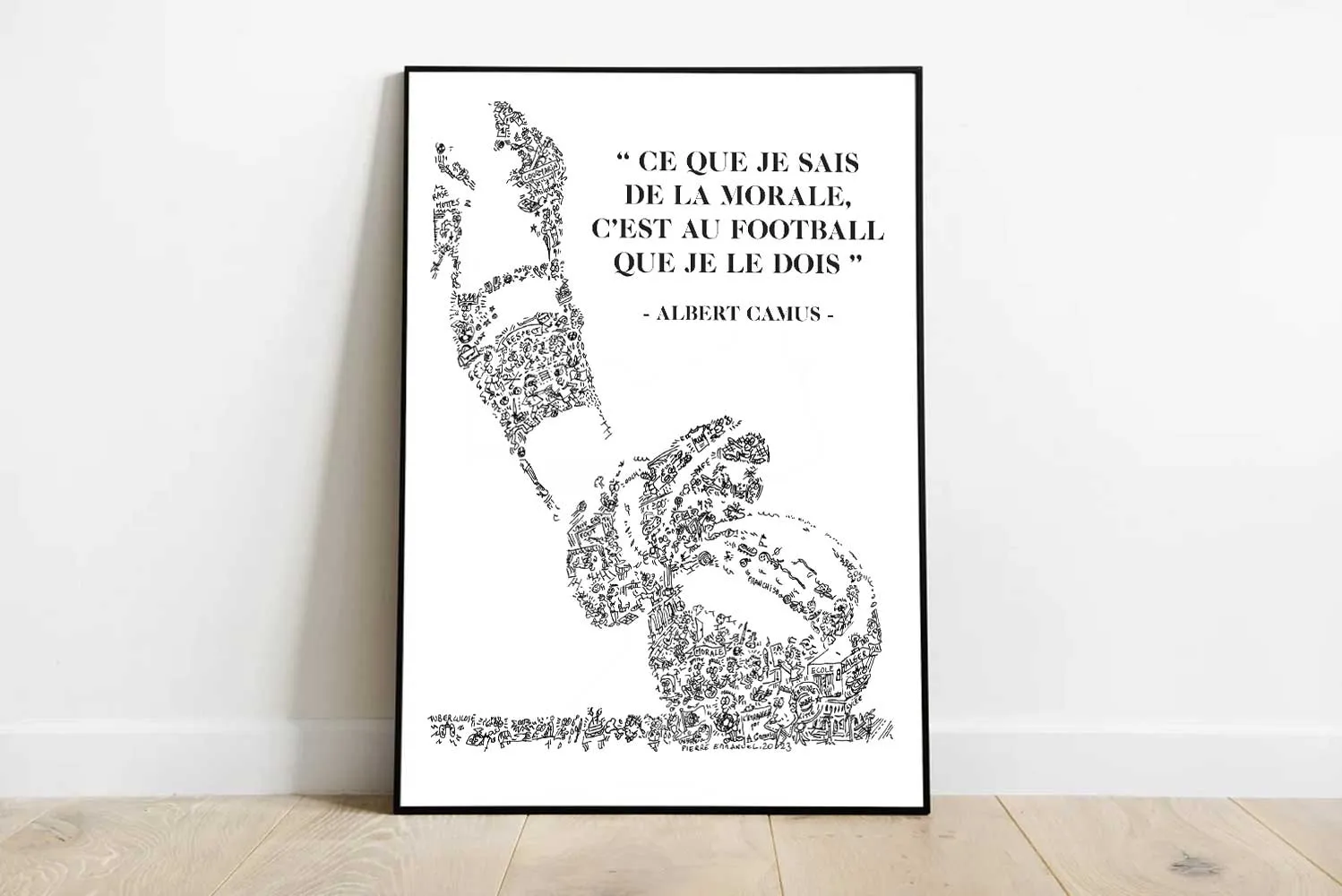 DrawInside Albert Camus affiche A4 football citation