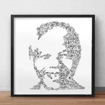 DrawInside Mandela affiche 20x20cm portrait histoire