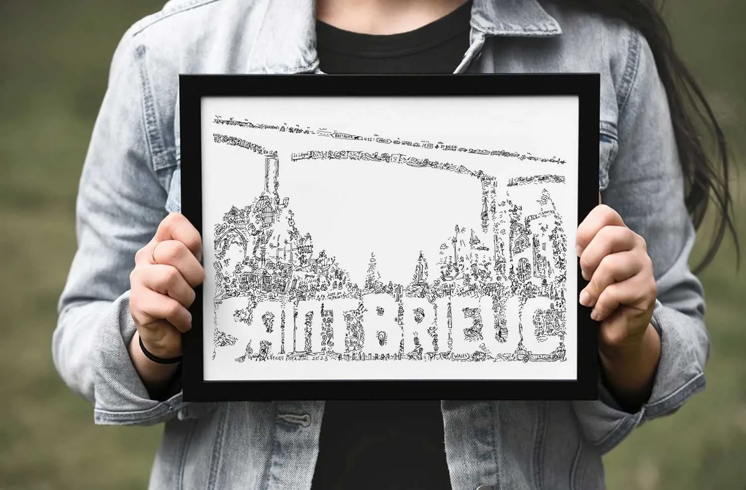 DrawInside Saint-Brieuc affiche A4 ville Bretagne