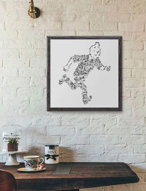 DrawInside Tintin affiche 20x20 reporter