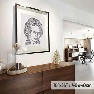 DrawInside Beethoven affiche 30x30 cm signée