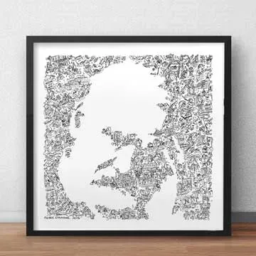DrawInside Victor Hugo affiche 20x20 cm papier mat signée