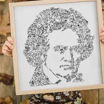 DrawInside Beethoven affiche 30x30 cm signée