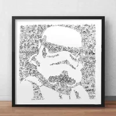 DrawInside Stormtrooper Star Wars affiche 30x30 cm