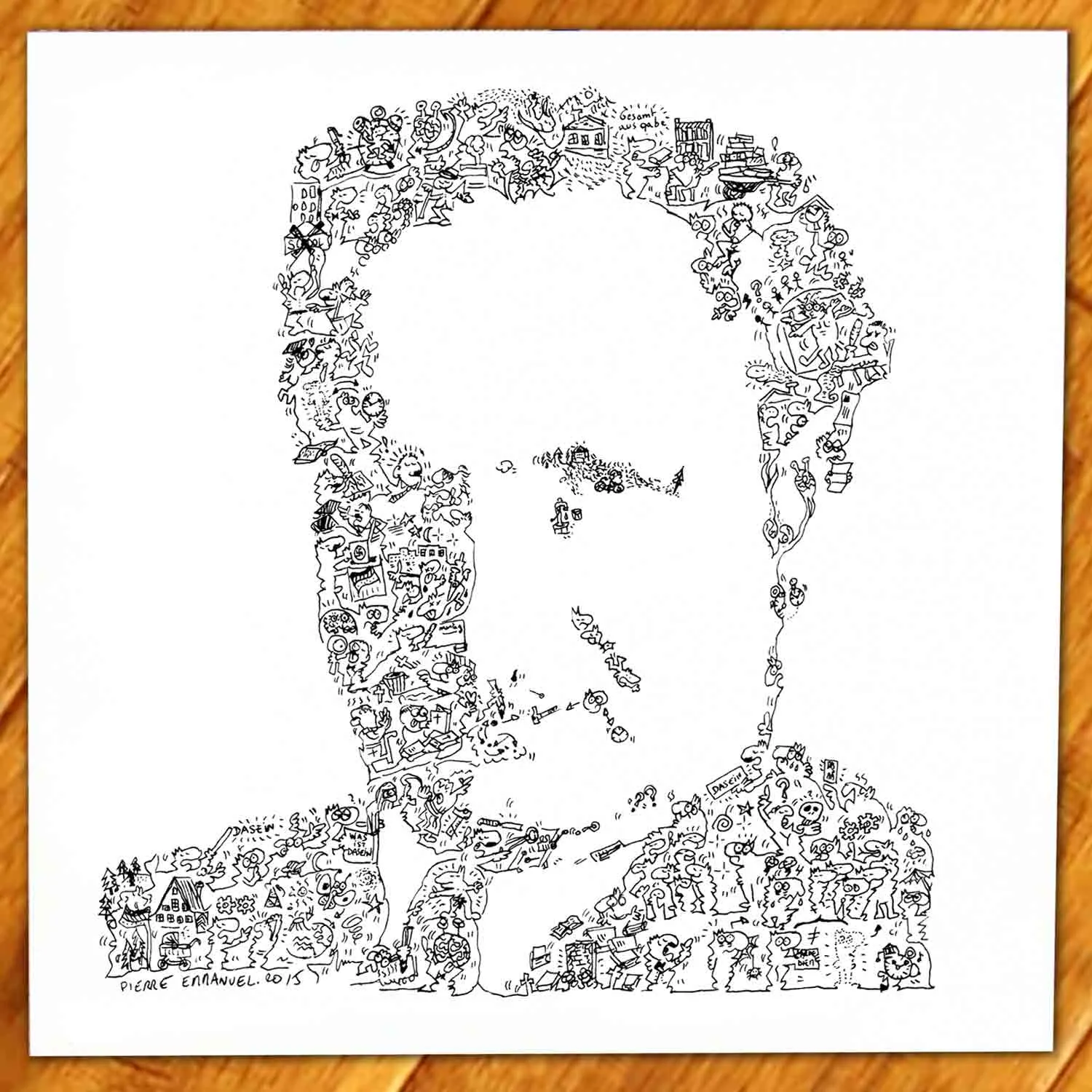 DrawInside Heidegger affiche 30x30 cm philosophie