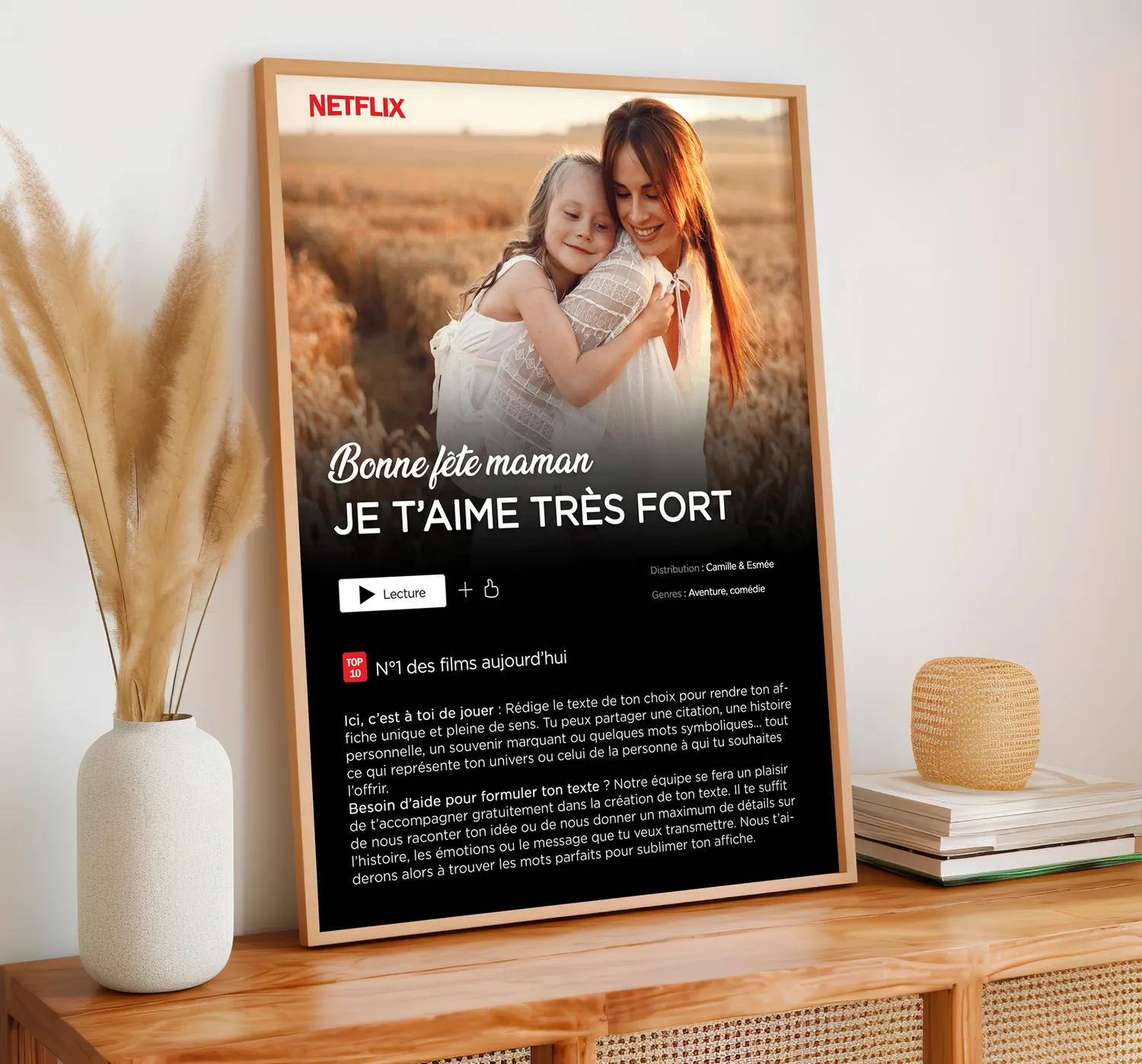 Papeterie Créative Affiche Netflix personnalisée prénom