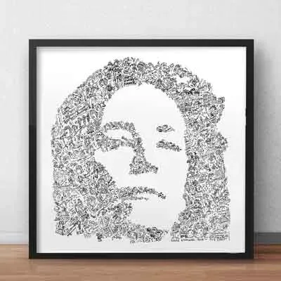 DrawInside Patti Smith affiche 20x20 cm papier mat punk