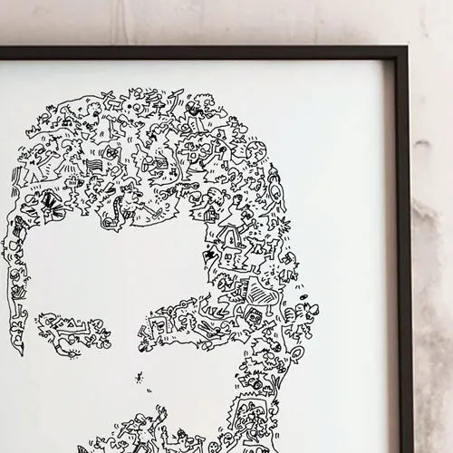 DrawInside Freddie Mercury affiche Queen A3 30x42 cm doodles