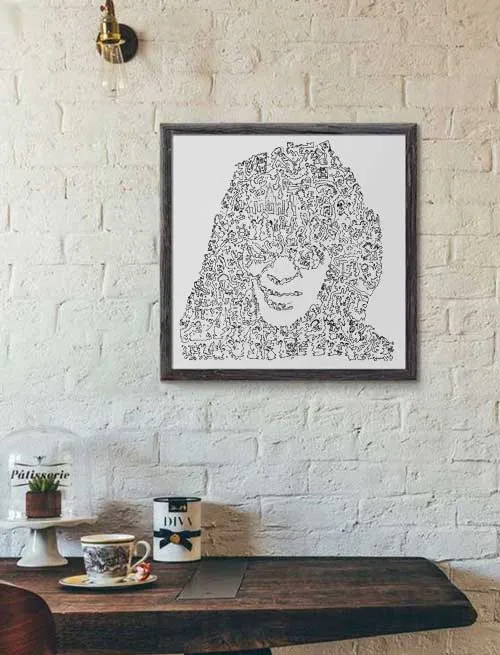 DrawInside Joey Ramone affiche 20x20 cm édition limitée