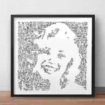 DrawInside Marilyn Monroe affiche 30x30 cm pop