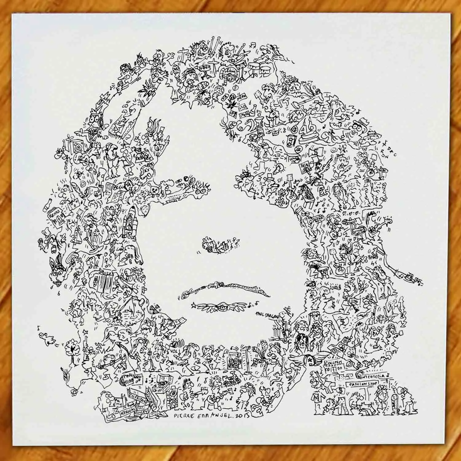 DrawInside Steven Tyler affiche 20x20cm rock Aerosmith