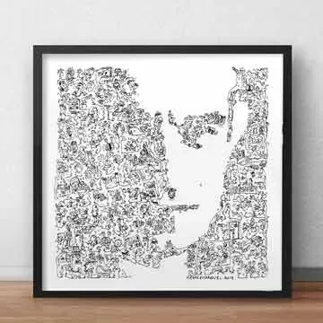 DrawInside Jacques Lacan affiche 30x30 cm psychanalyse