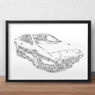 DrawInside Lotus Esprit S1 affiche A3 Wet Nellie