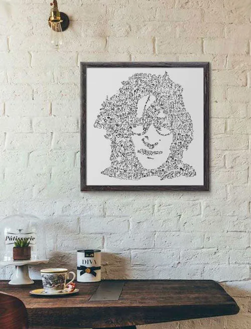 DrawInside John Lennon affiche 30x30 cm Beatles