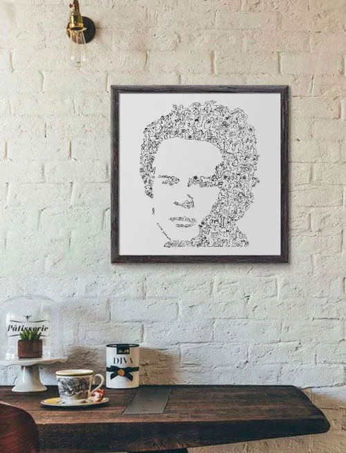 DrawInside Art Garfunkel affiche 30x30 cm duo Simon