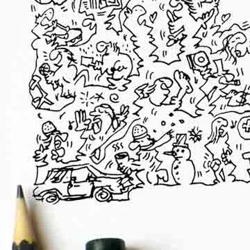 DrawInside Alanis Morissette affiche 30x30 cm doodles