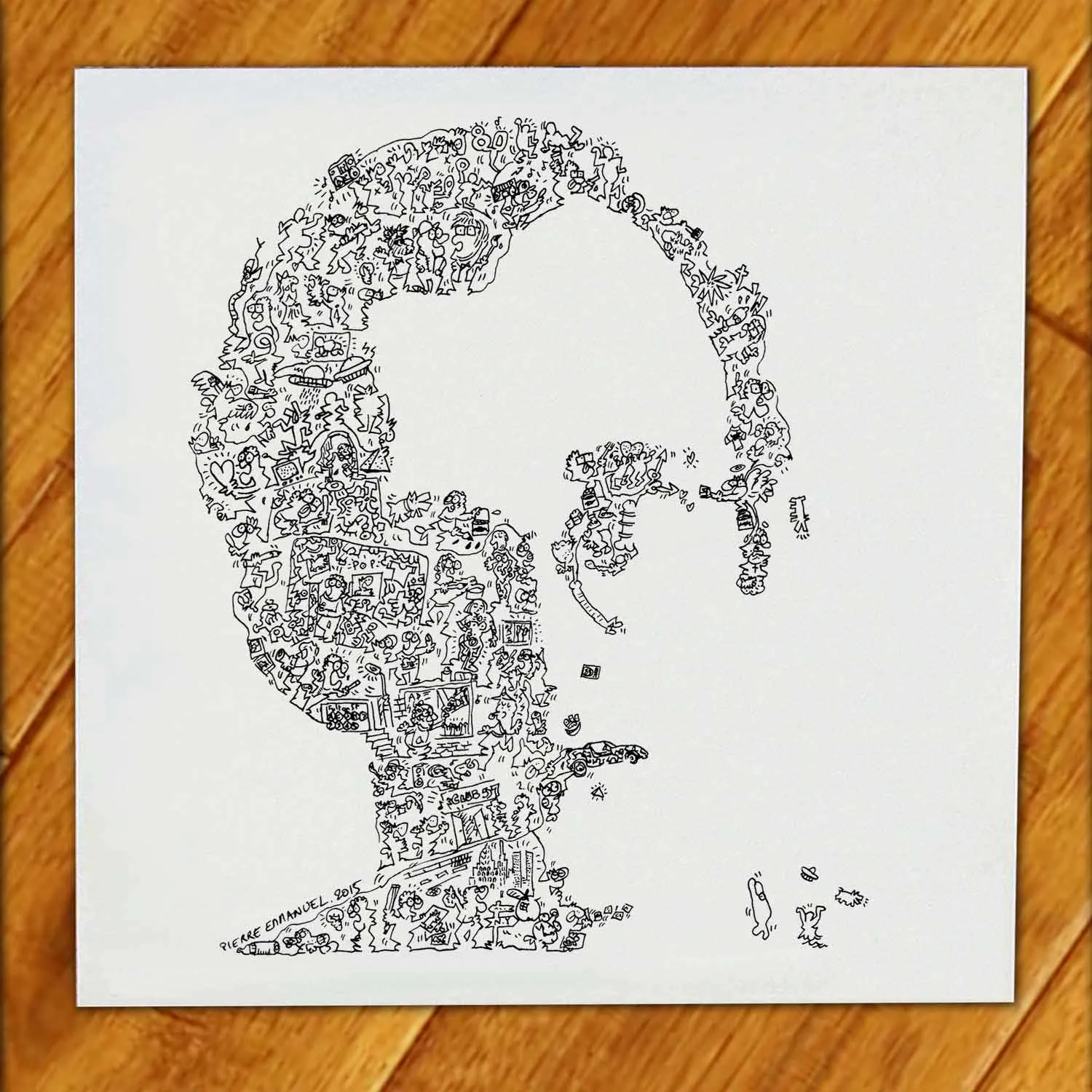 DrawInside Keith Haring affiche 30x30 cm signée
