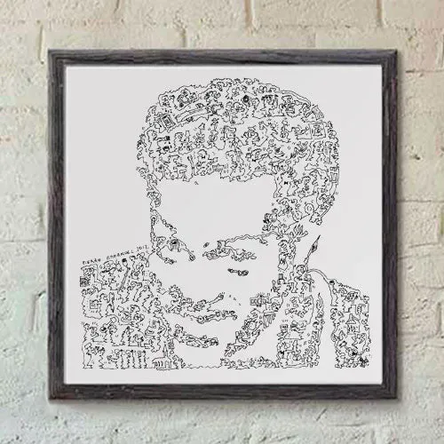 DrawInside Chuck Berry affiche 20x20 cm rock