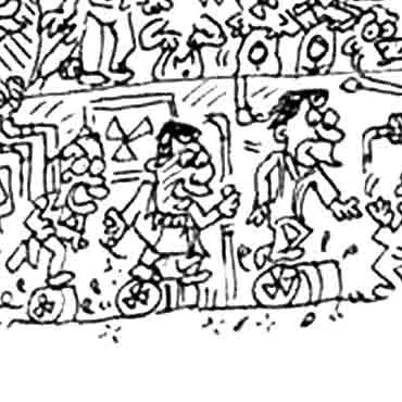 DrawInside Lenny et Carl Simpsons affiche 20x20 cm dessin détails