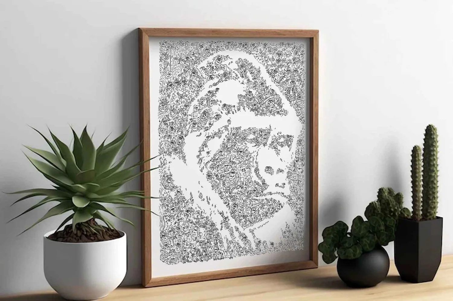 DrawInside Gorilla affiche A4 nature grand singe