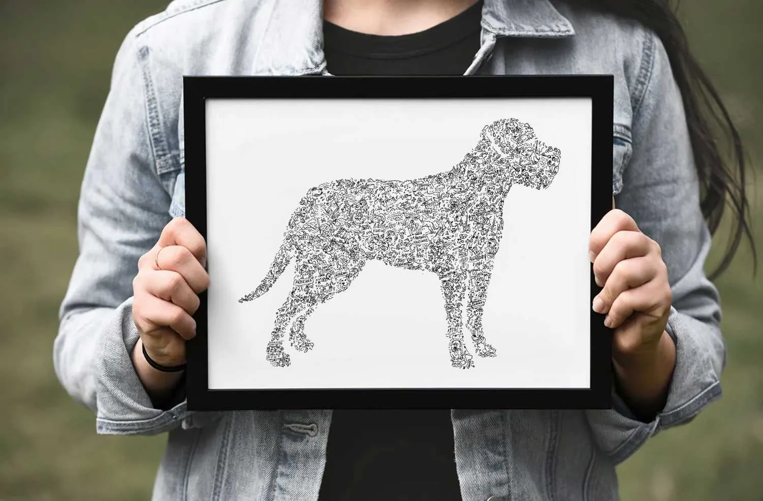DrawInside Dogo Argentino affiche 30x40cm perso