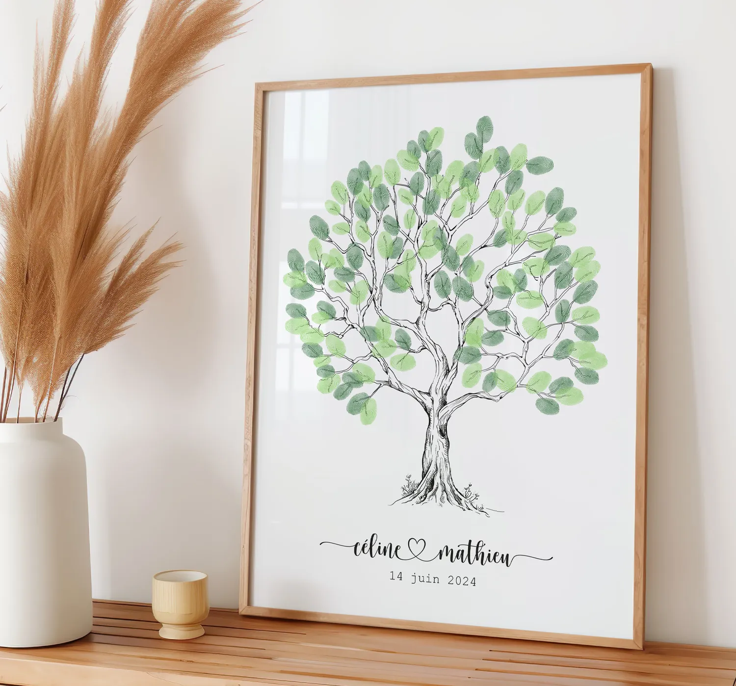 Papeterie Créative Arbre affiche empreintes mariage sur mesure