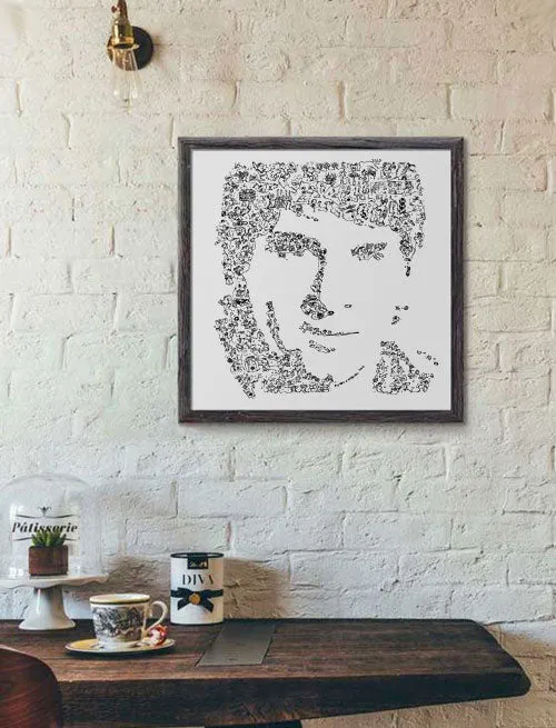 DrawInside Lionel Messi affiche 20x20 cm football