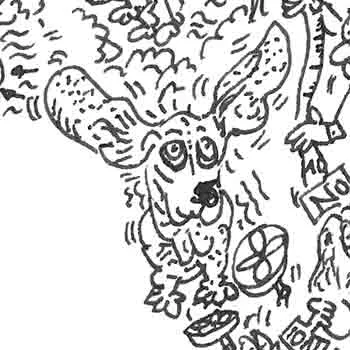 DrawInside Basset Hound affiche A4 chien à oreilles