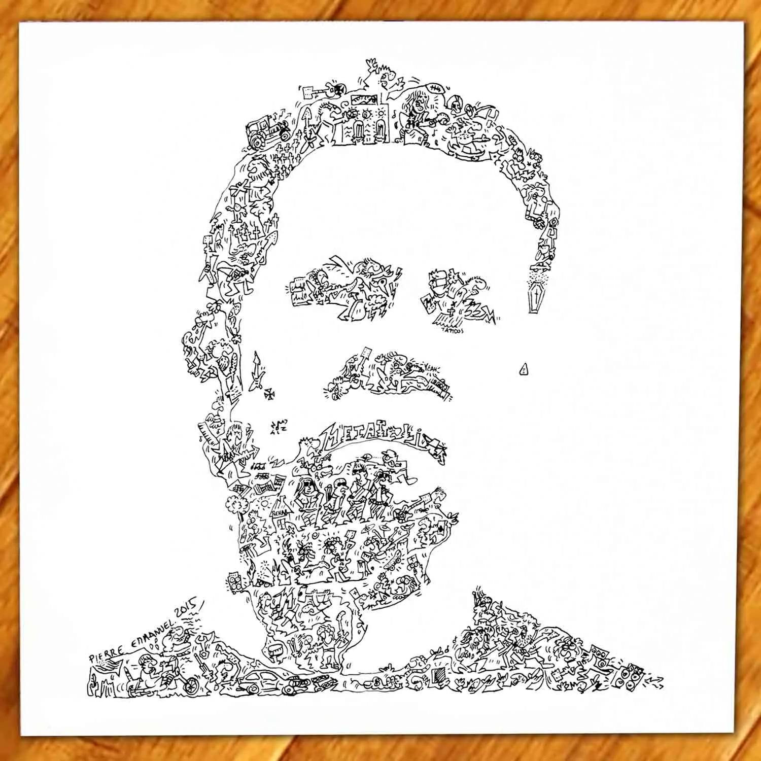 DrawInside James Hetfield affiche 20x20 cm metal