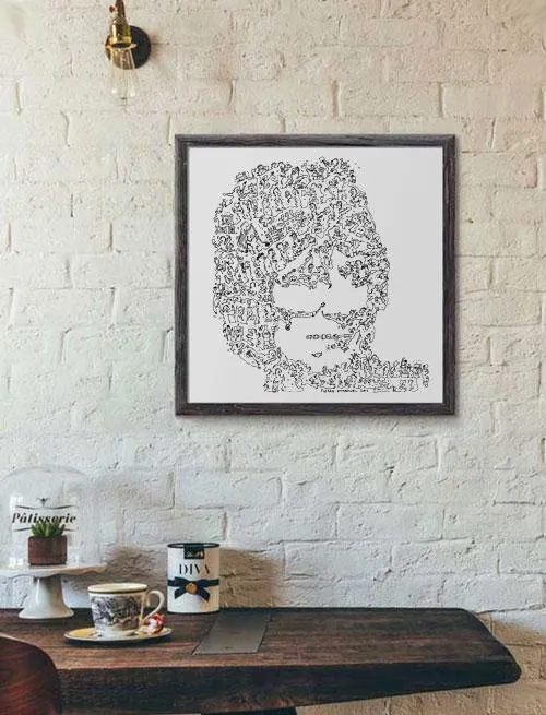 DrawInside Ron Wood affiche 20x20 cm signée main