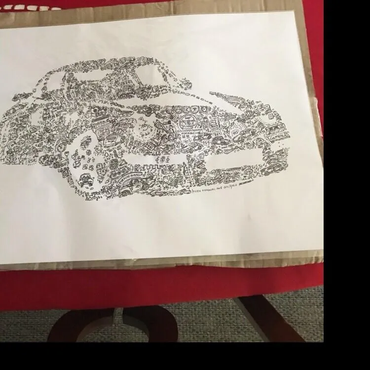 DrawInside Porsche 911-993 affiche auto papier mat à encadrer