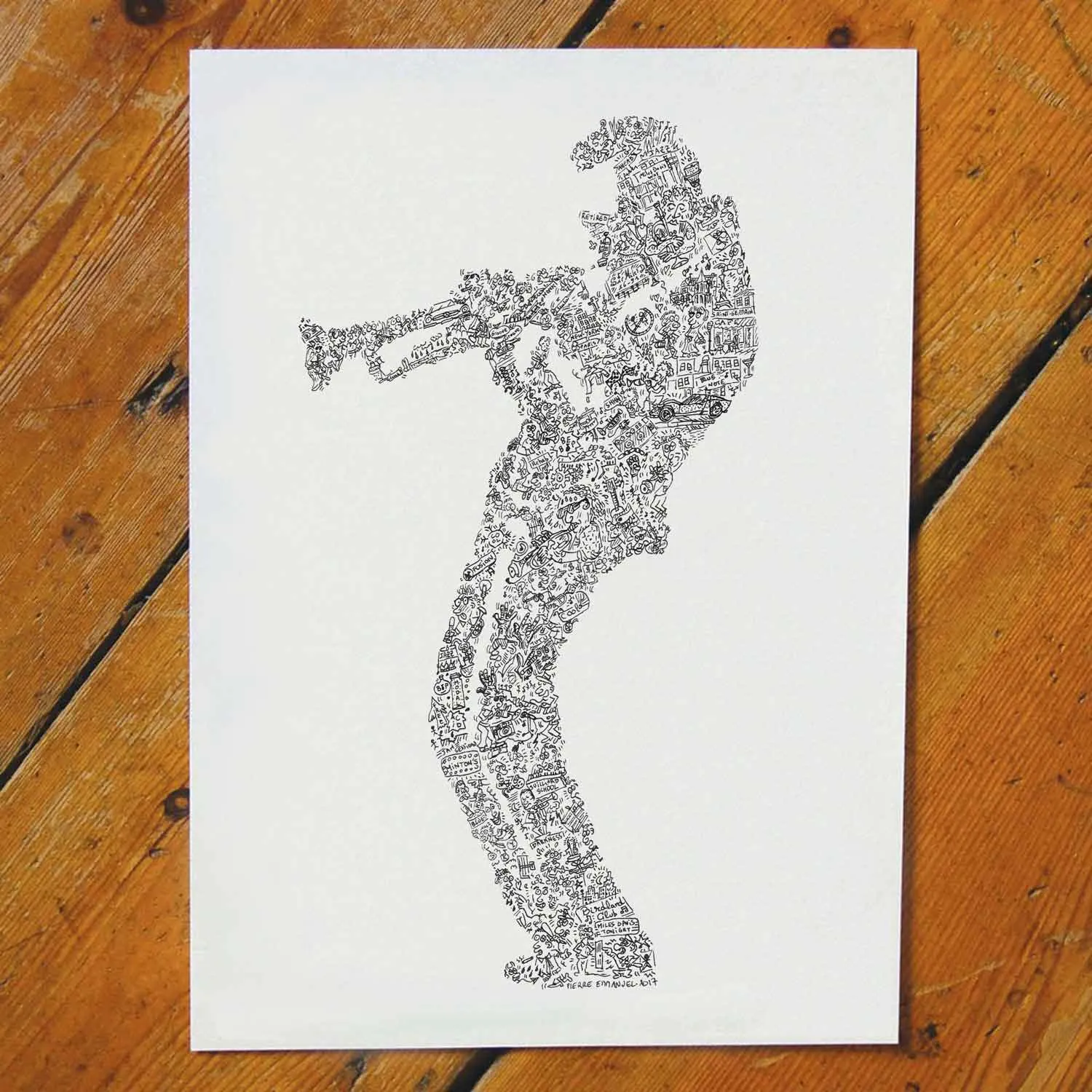 DrawInside Miles Davis affiche A4 21x30 cm jazz