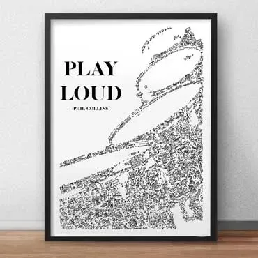 DrawInside Phil Collins affiche A4 21x30 cm Play Loud