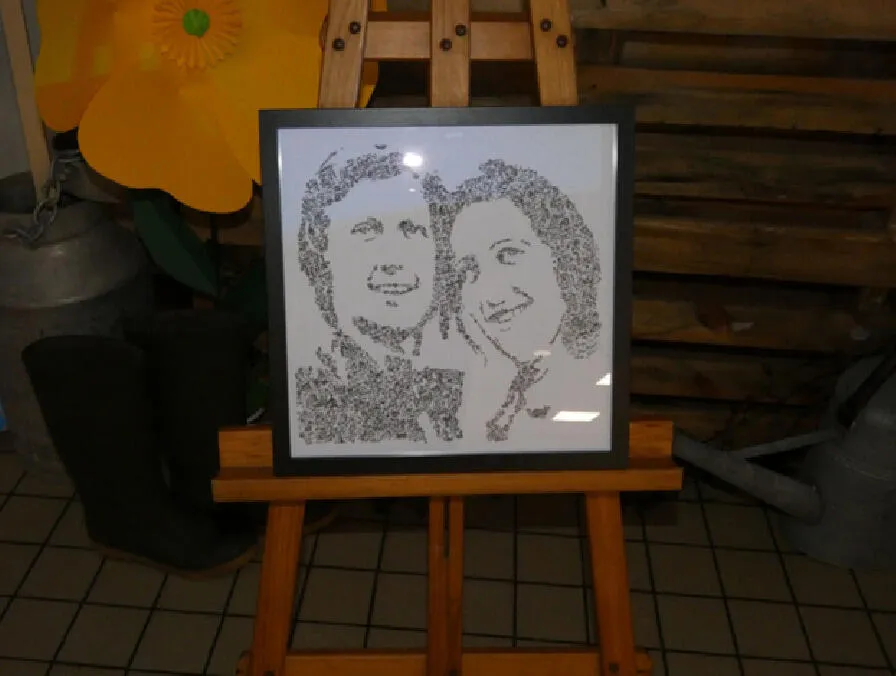DrawInside Custom Drawing portrait encre sur mesure 20x20 cm