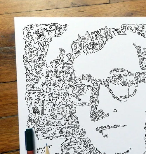DrawInside Woody Allen affiche 20x20 cm cinéma