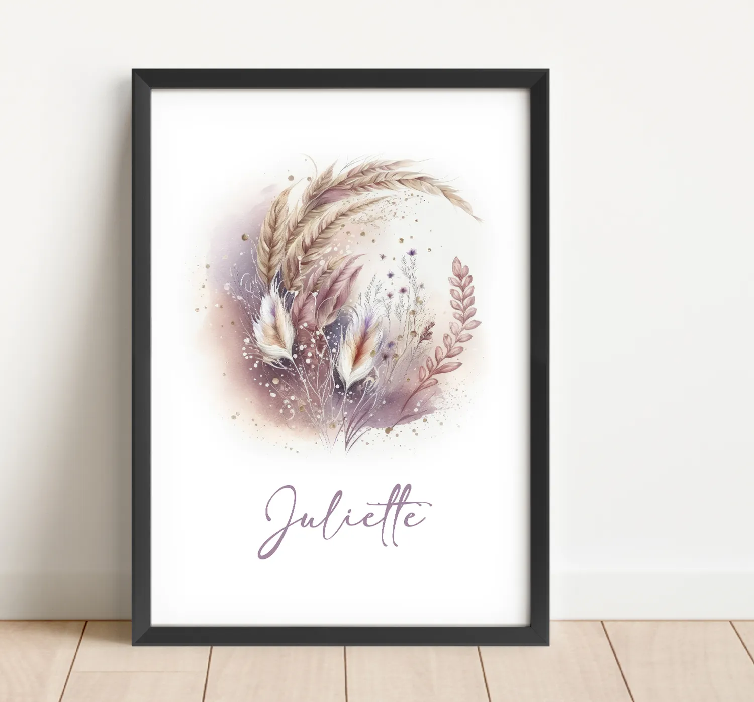 Papeterie Créative Florale affiche prénom personnalisée enfant