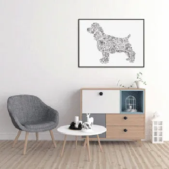 DrawInside Cocker Spaniel affiche A4 papier épais