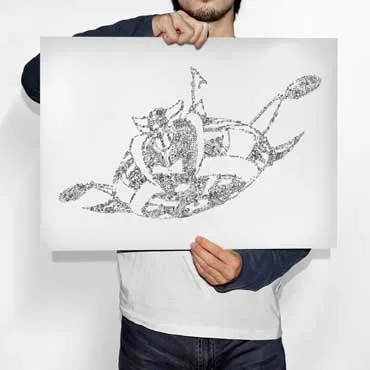 DrawInside Grendizer Goldorak affiche A4 21x30 cm rétro