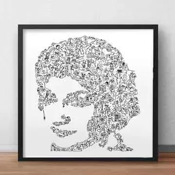 DrawInside Coco Chanel affiche 20x20 cm portrait biographique