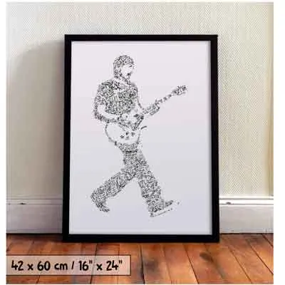 DrawInside The edge - U2 affiche A4 guitariste