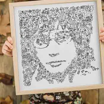 DrawInside Jean Michel Jarre affiche 20x20 cm Oxygène
