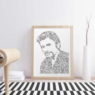 DrawInside Johnny Hallyday affiche A4 papier mat signée
