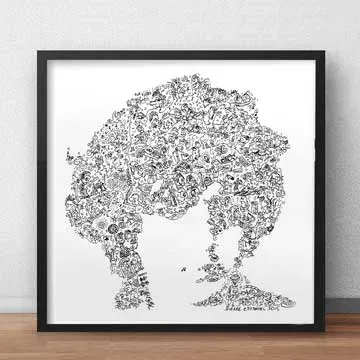 DrawInside Syd Barrett affiche 20x20 cm Pink Floyd