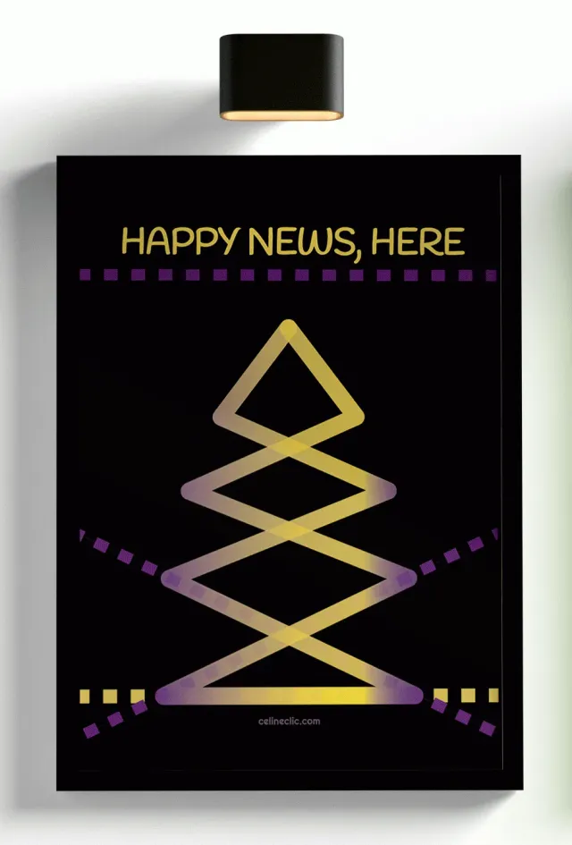 Celineclic And Create Happy News Here affiche 20x30 voeux