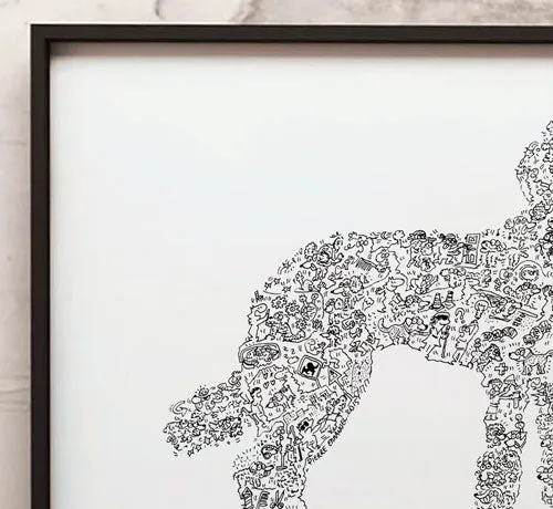 DrawInside Labradoodle affiche A4 21x30 cm chien