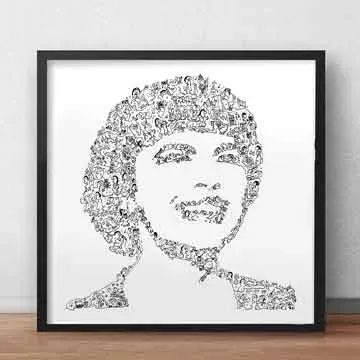 DrawInside Mireille Mathieu affiche 20x20 cm signée