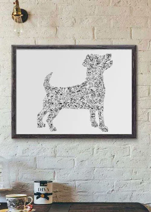 DrawInside Jack Russell Terrier affiche A3 30x42 cm chien