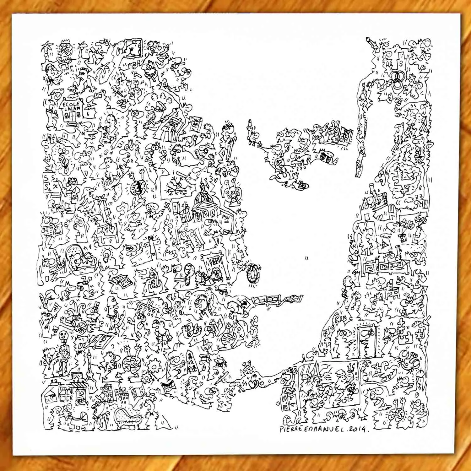 DrawInside Jacques Lacan affiche 30x30 cm psychanalyse